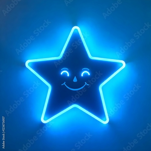 blue star on black background