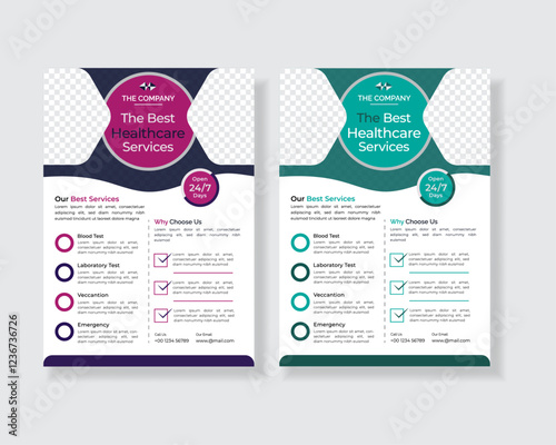 Medical flyer for promotion, vector file also editable.