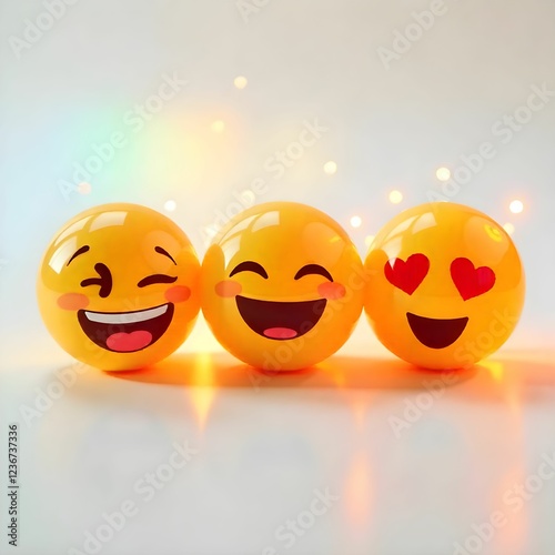 smiley faces on a white background