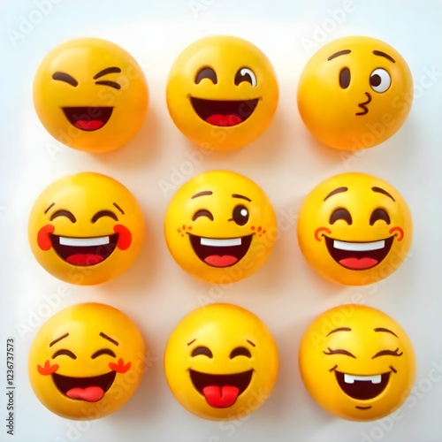 set of smileys with emotions