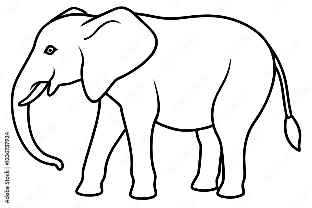 Elephant Outline Vector Art Design Elephant Outline Vector Art Design