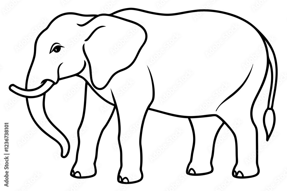 Elephant Outline Vector Art Design Elephant Outline Vector Art Design