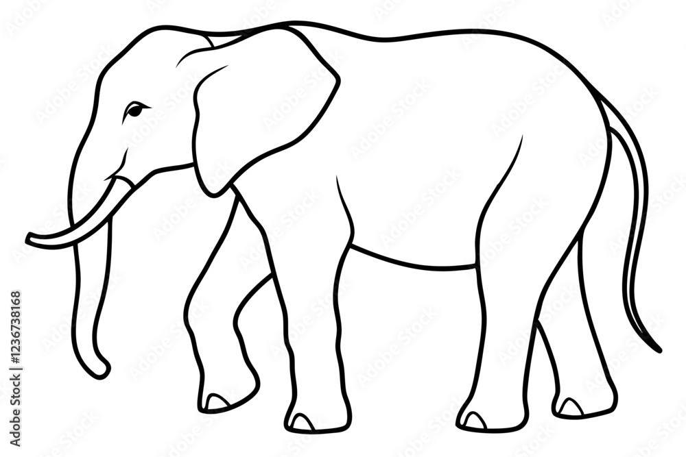 Obraz premium Elephant Outline Vector Art Design