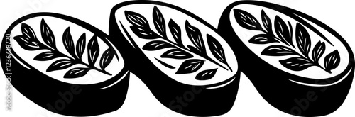 Bruschetta with Basil Leaves