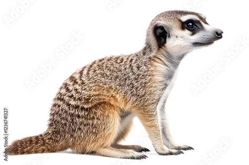 Meerkat Isolated on White Background. photo