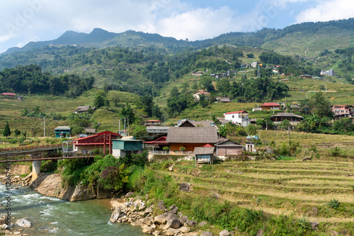 River through the village Lao Chai in Vietnam
