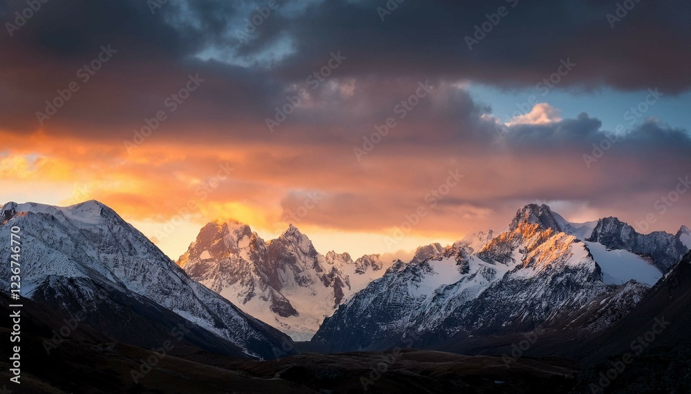 Fototapeta premium sunset in the mountains