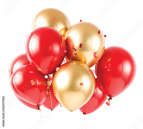 Realistic Helium Balloon PNG file- Blue, Red, Gold, Pink, Pastel & Heart-Shaped Foil