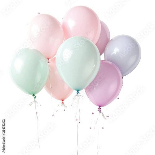 Realistic Helium Balloon PNG file- Blue, Red, Gold, Pink, Pastel & Heart-Shaped Foil