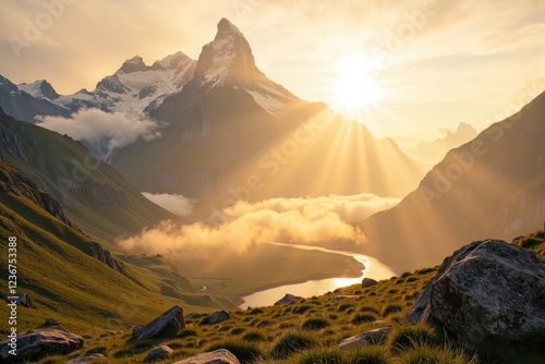  breathtaking view of mist-covered mountains at sunrise