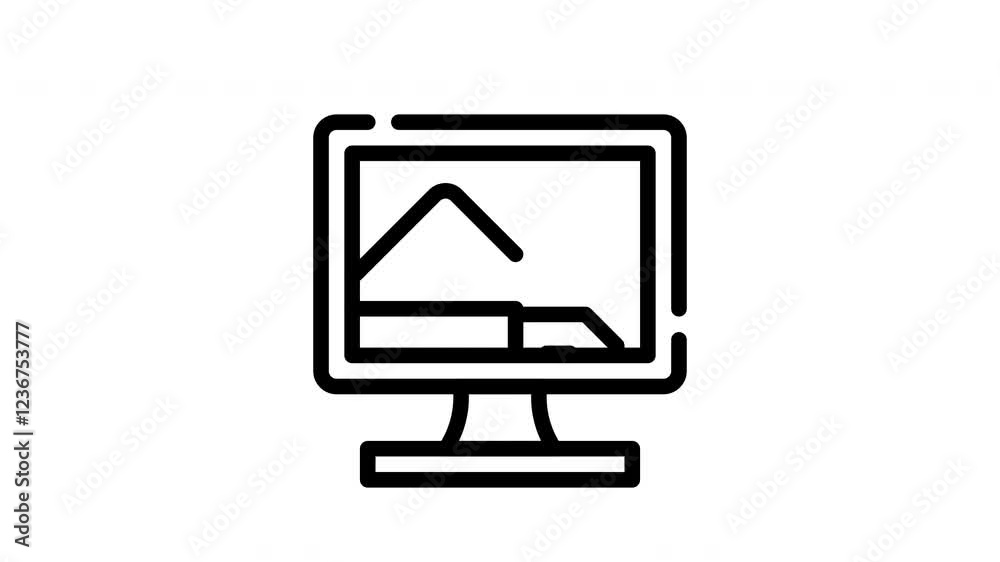 icon line motion graphic computer icon line motion graphic computer