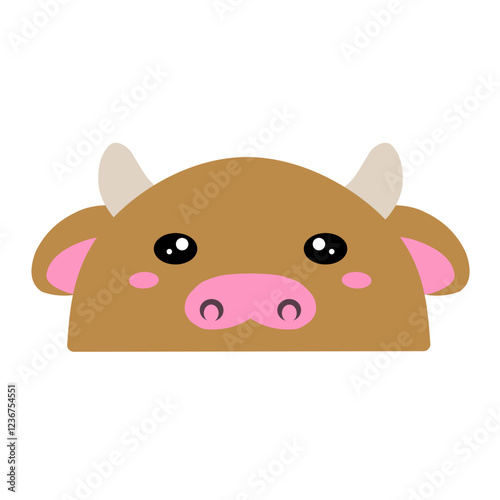 cute brown cow vector, cute cow vector. drawing cartoon cow face, drawing cow face easy and simple full color