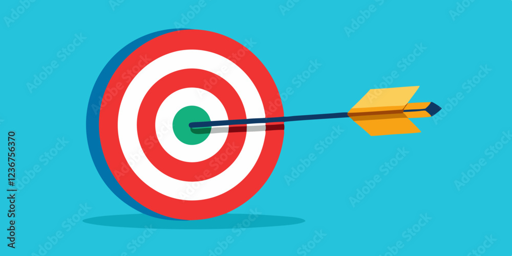Target with arrow hitting bullseye, goal, success, achievement, target, arrow, bullseye, aim, marketing, business. Target with arrow hitting bullseye, goal, success, achievement, target, arrow, bullseye, aim, marketing, business.