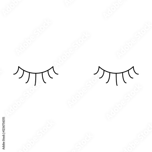 eyelash stroke hand drawn