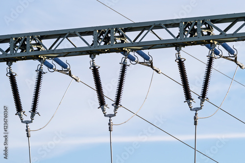 Umspannwerk (auch Umspannanlage) elektrischen Versorgungsnetzes eines Energieversorgungsunternehmens, Strom, Energie