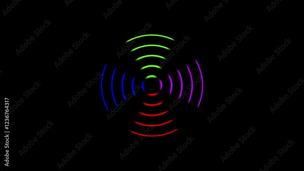 Technology Radio wave signal animation. Gradient color Radio icon Wi fi signal icon animation video. Technology Radio wave signal animation. Gradient color Radio icon Wi fi signal icon animation video.