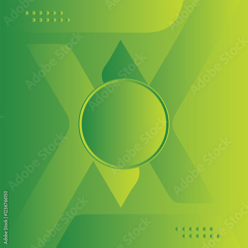 Modern Abstract green gradient x motion background with circle in center