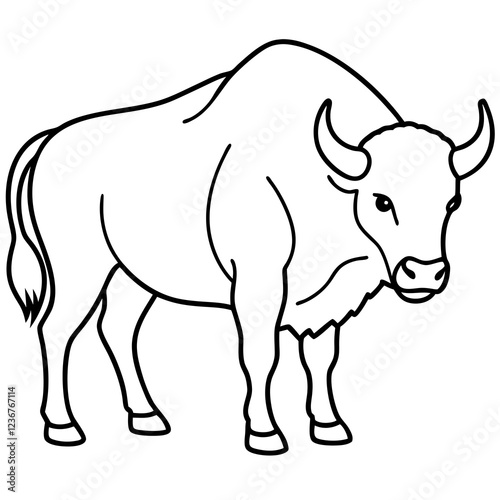 Minimal Buffalo Sketch in Vector