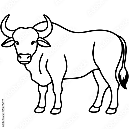 Minimal Buffalo Sketch in Vector