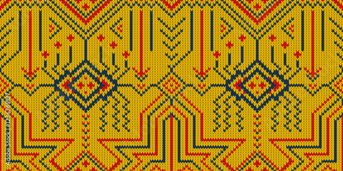 Knitted fabric seamless pattern background.