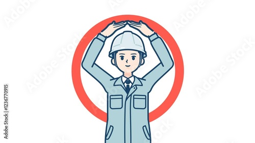 work wear man_pose making circle arms_with alpha channel.mov
