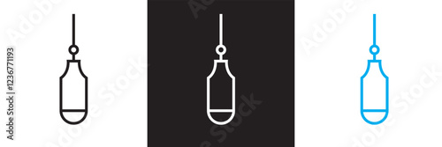 Punching bag icon.  isolated on white and black background. vector illustration. EPS 10