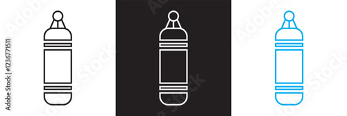 Punching bag icon.  isolated on white and black background. vector illustration. EPS 10