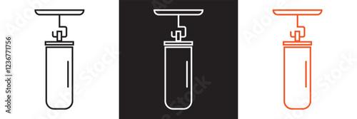 Punching bag icon.  isolated on white and black background. vector illustration. EPS 10