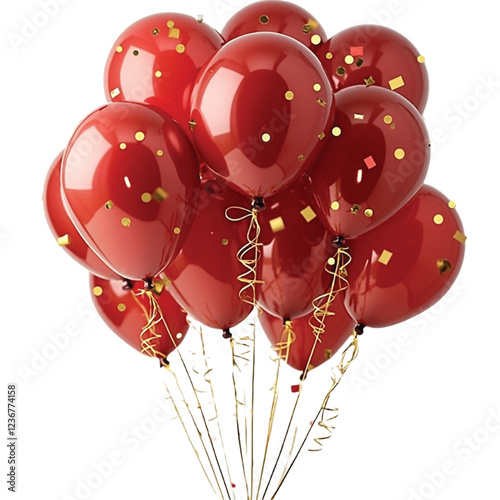 Realistic Helium Balloon PNG file- Blue, Red, Gold, Pink, Pastel & Heart-Shaped Foil