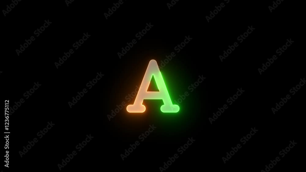 Font icon glowing neon brown green gradient color animation Font icon glowing neon brown green gradient color animation