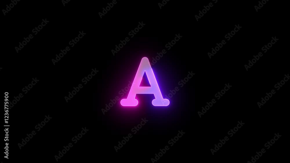 Font icon glowing neon pink purple gradient color animation Font icon glowing neon pink purple gradient color animation