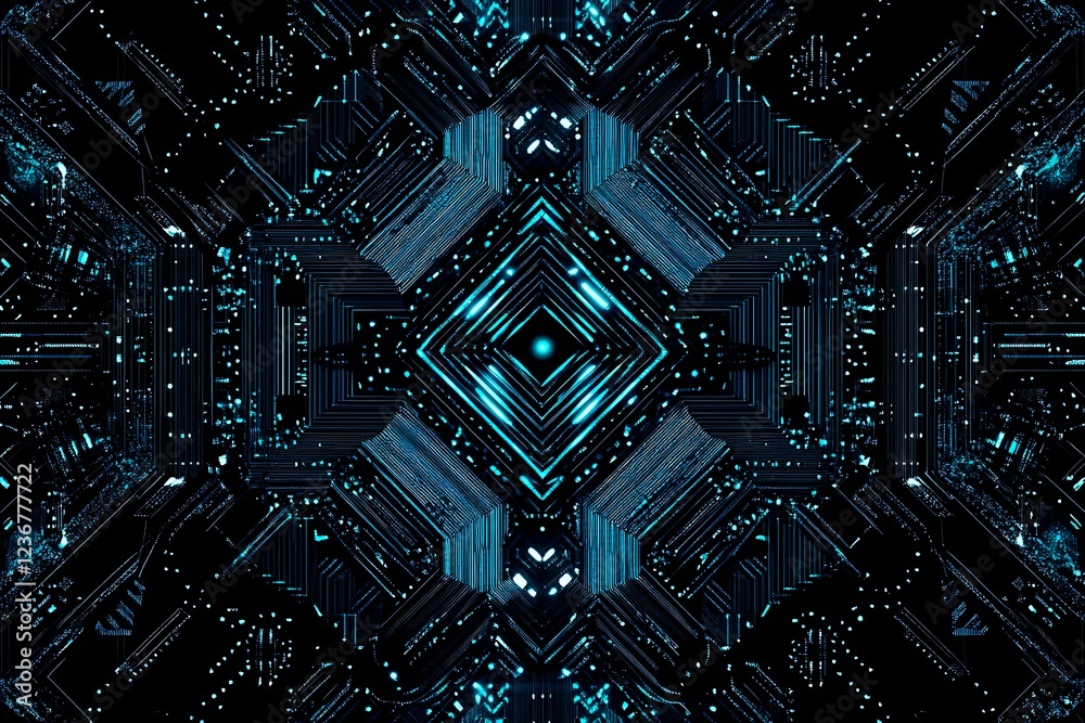 Abstract close-up of a glowing blue digital circuit board, showcasing intricate connections and technological design on a black background.
Abstract close-up of a glowing blue digital circuit board, showcasing intricate connections and technological design on a black background.