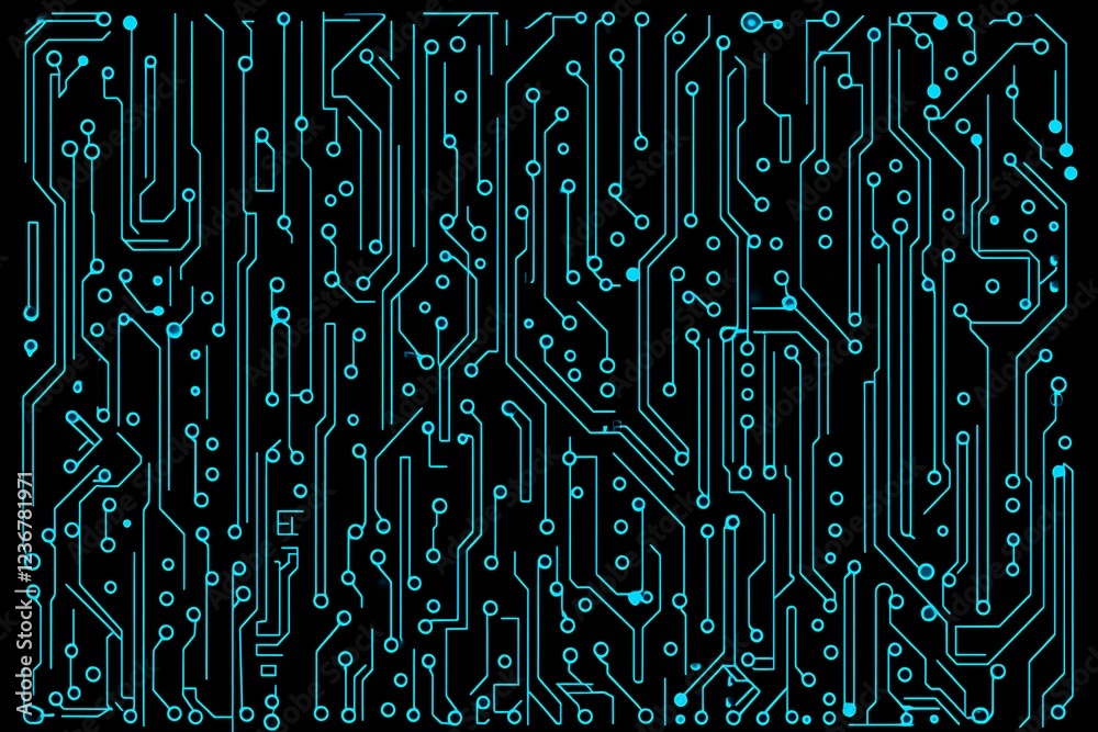 Abstract close-up of a glowing blue digital circuit board, showcasing intricate connections and technological design on a black background.
Abstract close-up of a glowing blue digital circuit board, showcasing intricate connections and technological design on a black background.
