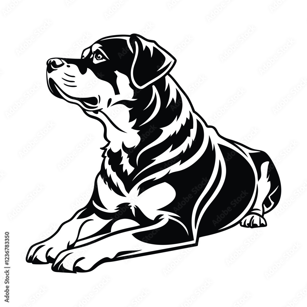 Obraz premium Golden retriever dog silhouette vector illustration isolated on a white background.