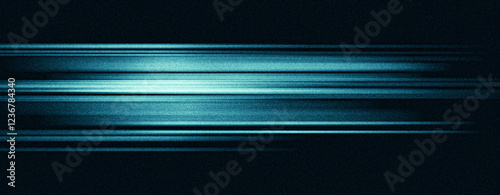 Dynamic abstract background, glowing blue speed lines, grainy dark backdrop, vibrant cyan gradient light trails, perfect for technology and creative design projects