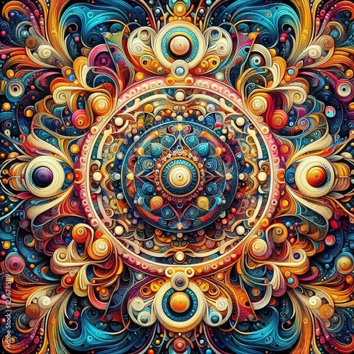 Intricate Mandala Art with Swirls and Vibrant Patterns