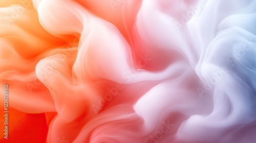 A swirling blend of soft colors, featuring gentle waves of red, pink, and white, creating an ethereal, dreamy atmosphere.