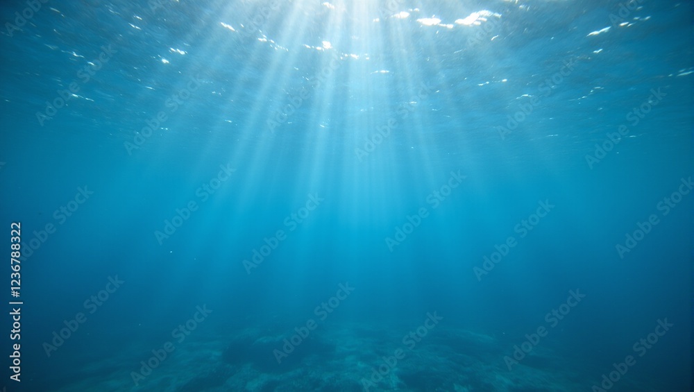 Fototapeta premium Mesmerizing underwater sunlight beams in soft rhythmic patterns