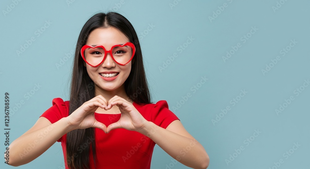Woman Forming Heart Shape with Hands Woman Forming Heart Shape with Hands