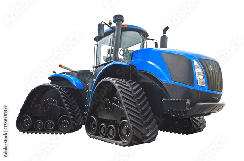 Large crawler tractor with rubber tracks