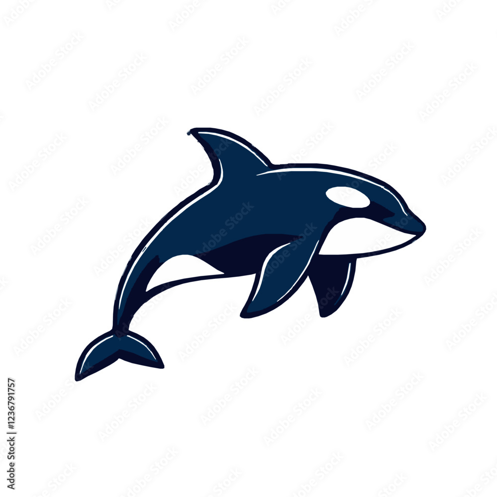 Fototapeta premium Cute & Beautiful 2D Orca - Vector Element