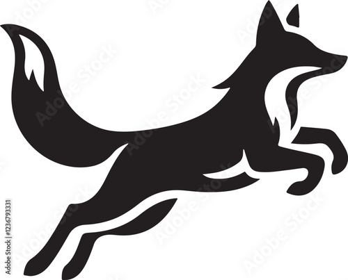 silhouette of jumping fox
