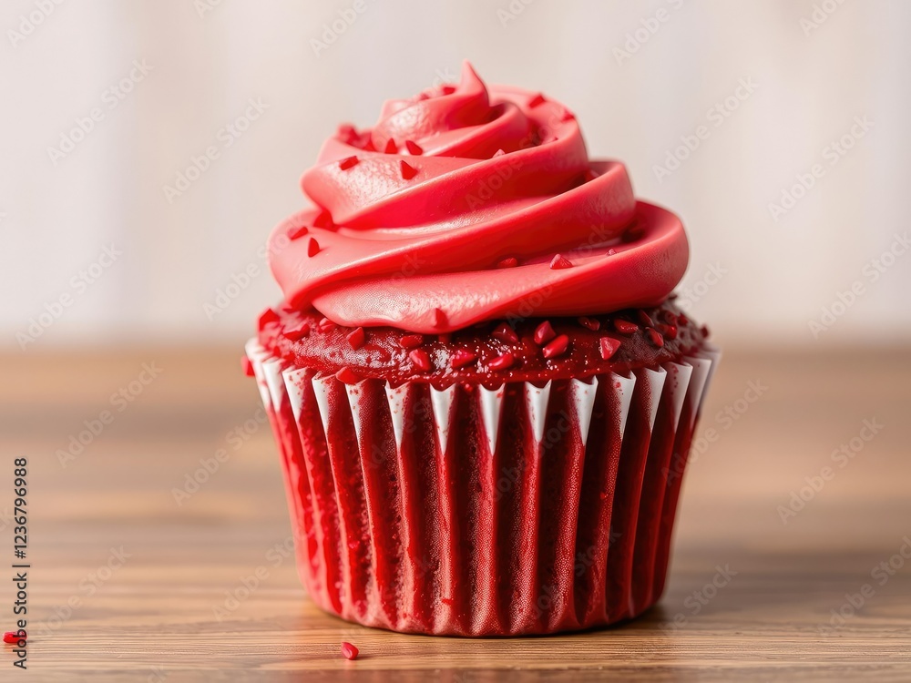 Happy Birthday Cupcake with Red Velvet Cake, celebration, cupcake decoration