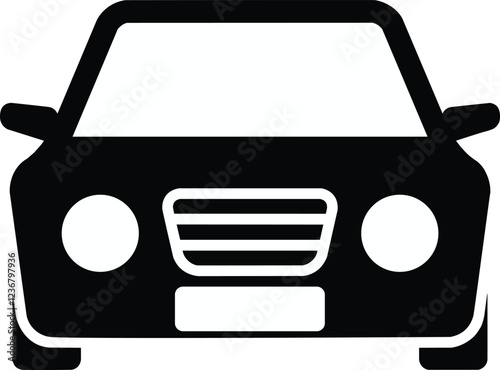 Car Symbols frontal car icon,Auto vehicle isolated. Transport icons. Automobile silhouette ,automobile symbol on white background.