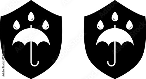 Waterproof Water Resistance icon Vector & PNG. Waterproof icon Water resistant icons set package Water drop protection concept Logo isolated on white background Vector illustration.