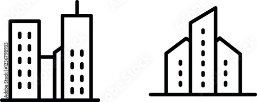 Modern and Sleek Skyscrapers Icon for Urban, Architecture, and Cityscape Designs