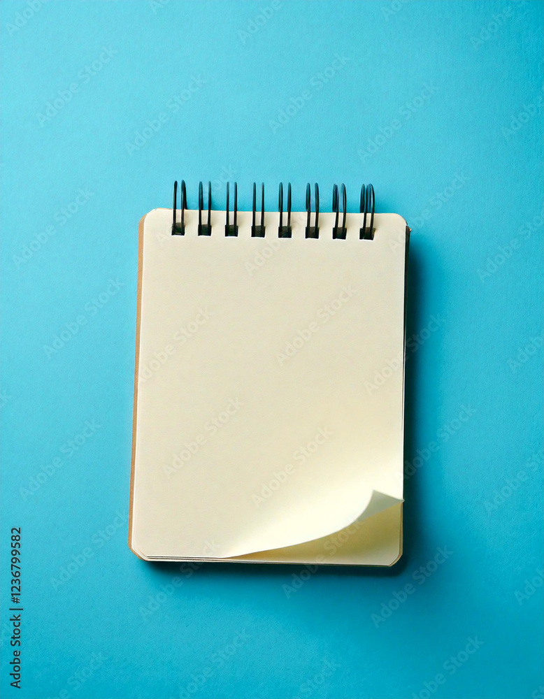 small notebook isolated on blue