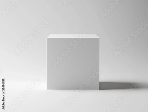A white box mockup with no text or graphics on it, isolated on a white background. The box is rectangular and has sharp edges, with the top surface facing forward for product photography. 