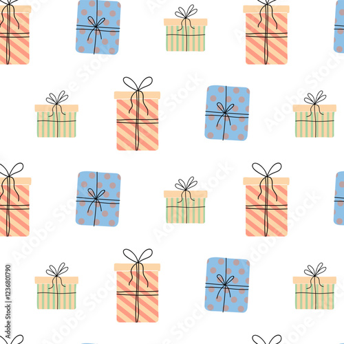 Colorful gift box pattern for festive occasions and celebrations