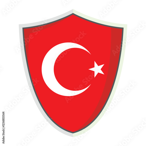 Turkey national flag shield Badge 